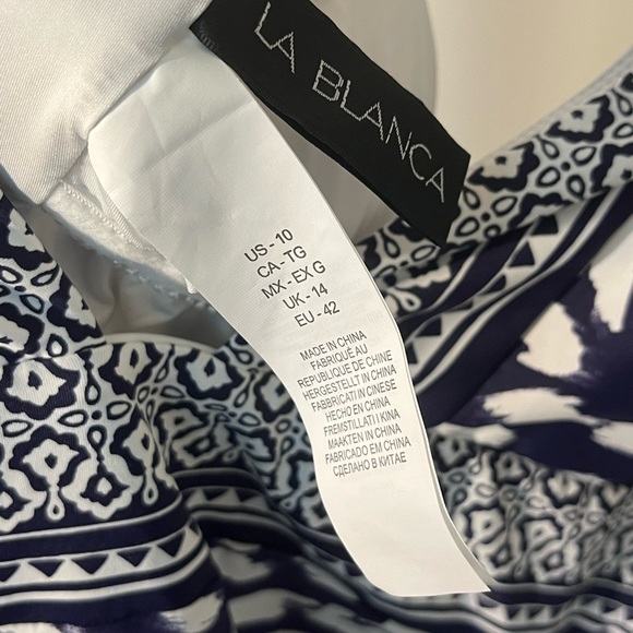 La Blanca Changing Tides Plunge One Piece Swimsuit in Indigo Blue Size 10 - Picture 3 of 4